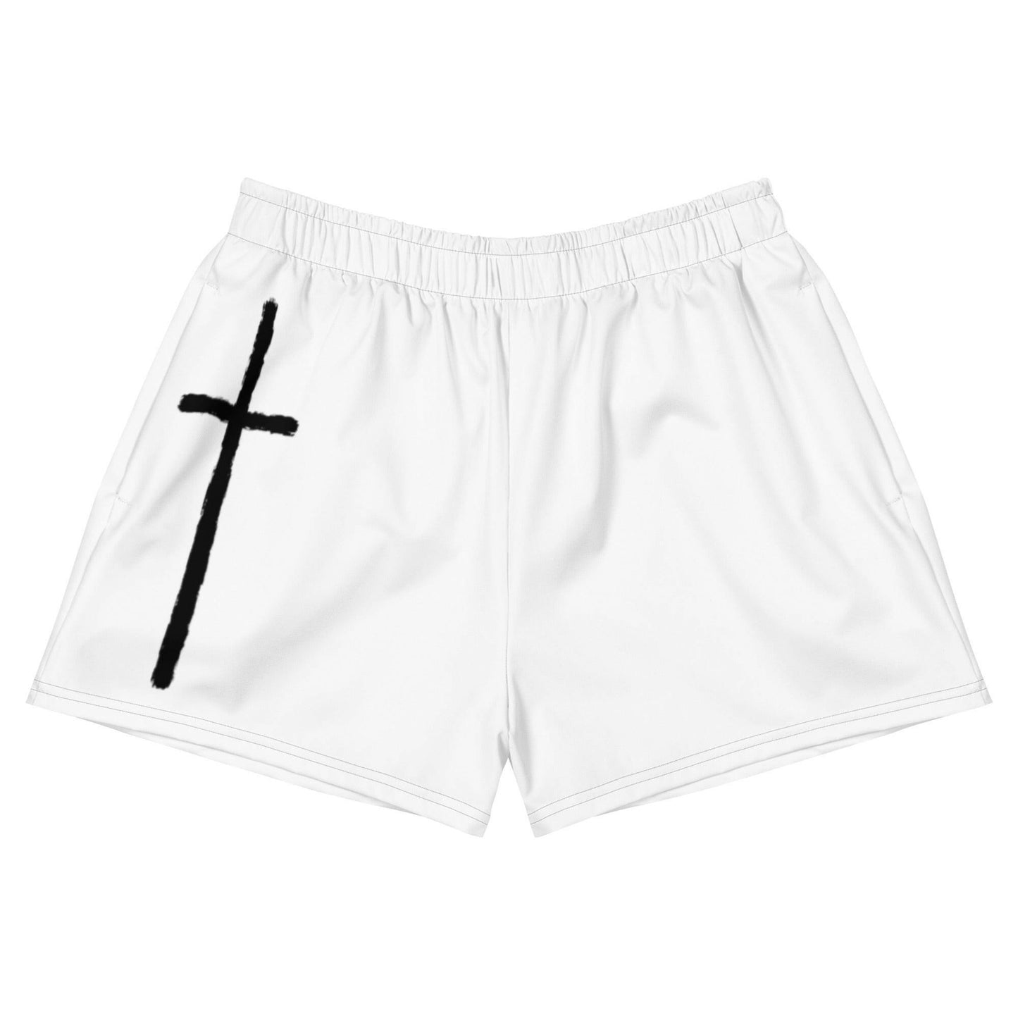 Thin Crucifix Women’s Recycled Athletic Shorts.