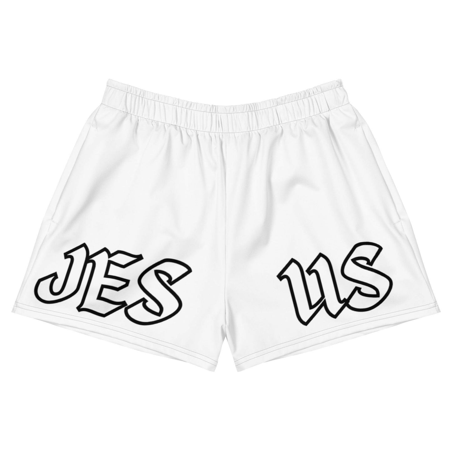 JES-US Crucifix (Jesus) - Women’s Recycled Athletic Shorts