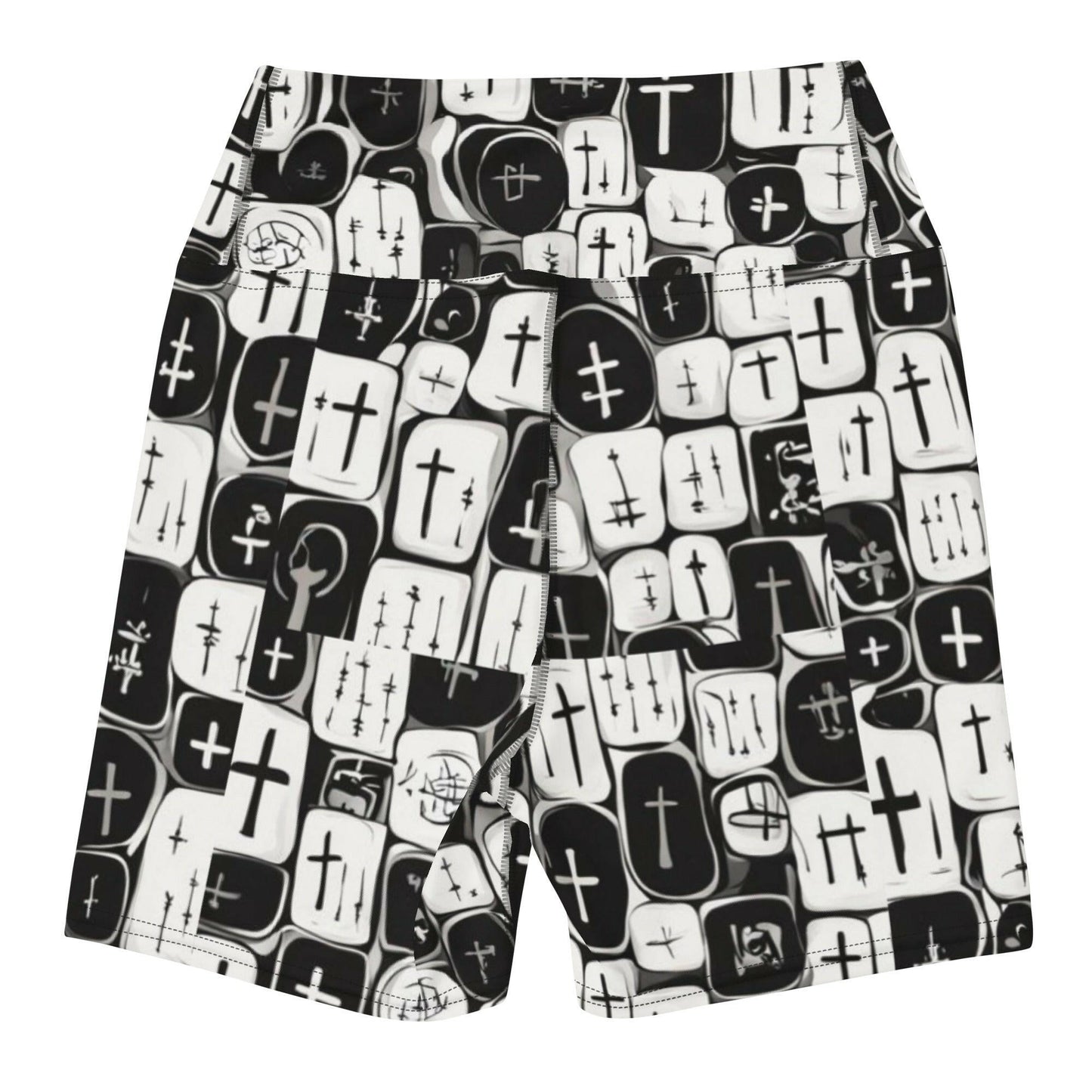 Headstone Crosses - Women's Yoga Shorts
