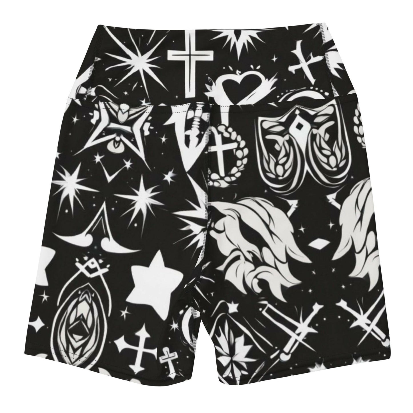 Love Stars Crosses - Women's Yoga Shorts
