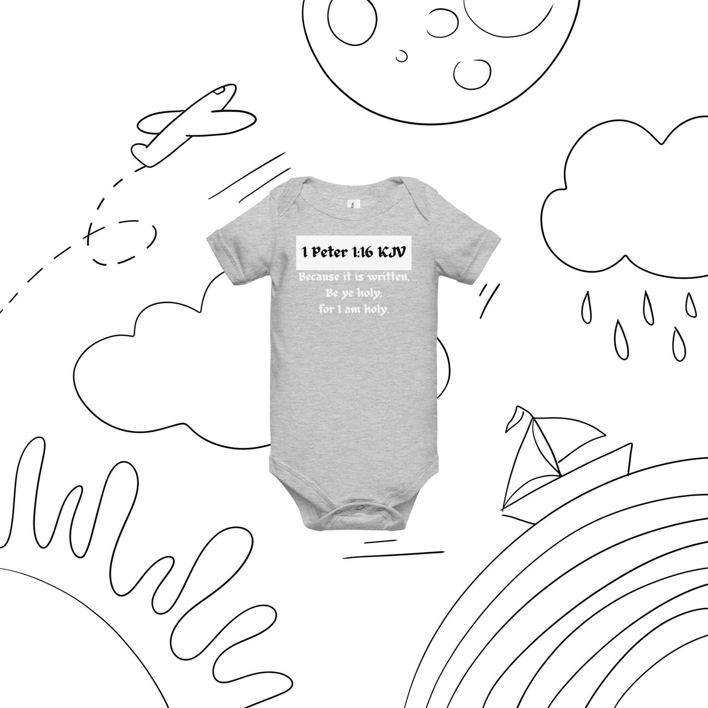 1 Peter 1:16 - Baby Short Sleeve One Piece