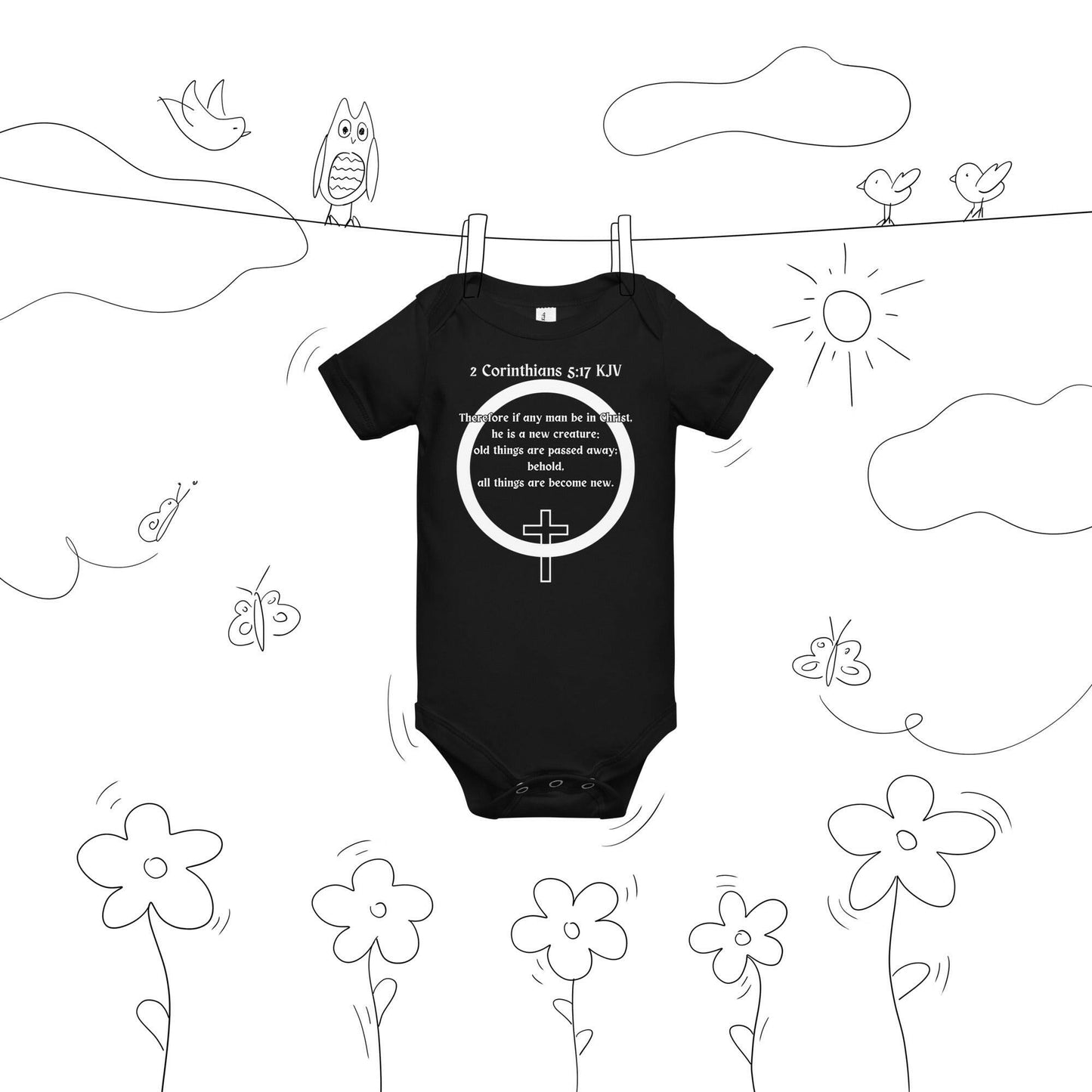 2 Corinthians 5:17 - Baby Short Sleeve One Piece