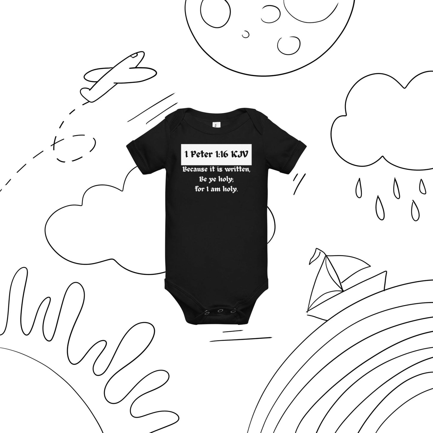 1 Peter 1:16 - Baby Short Sleeve One Piece