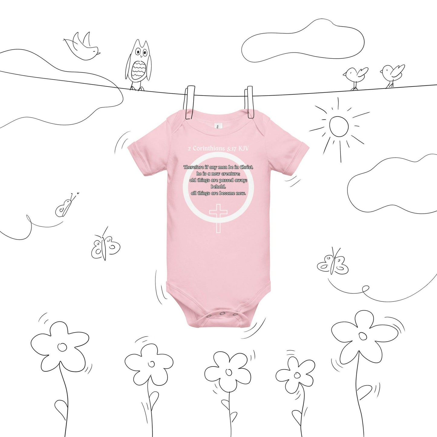 2 Corinthians 5:17 - Baby Short Sleeve One Piece