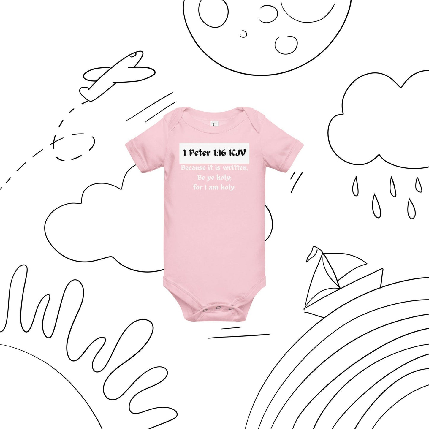 1 Peter 1:16 - Baby Short Sleeve One Piece
