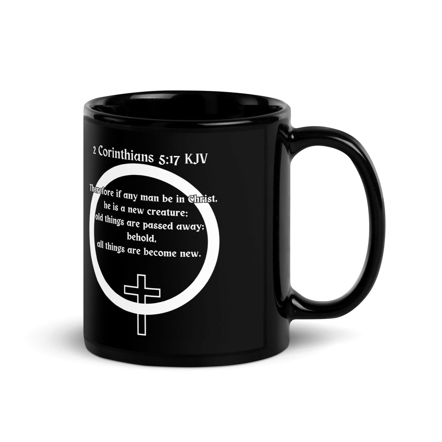 2 Corinthians 5:17 - Black Glossy Mug