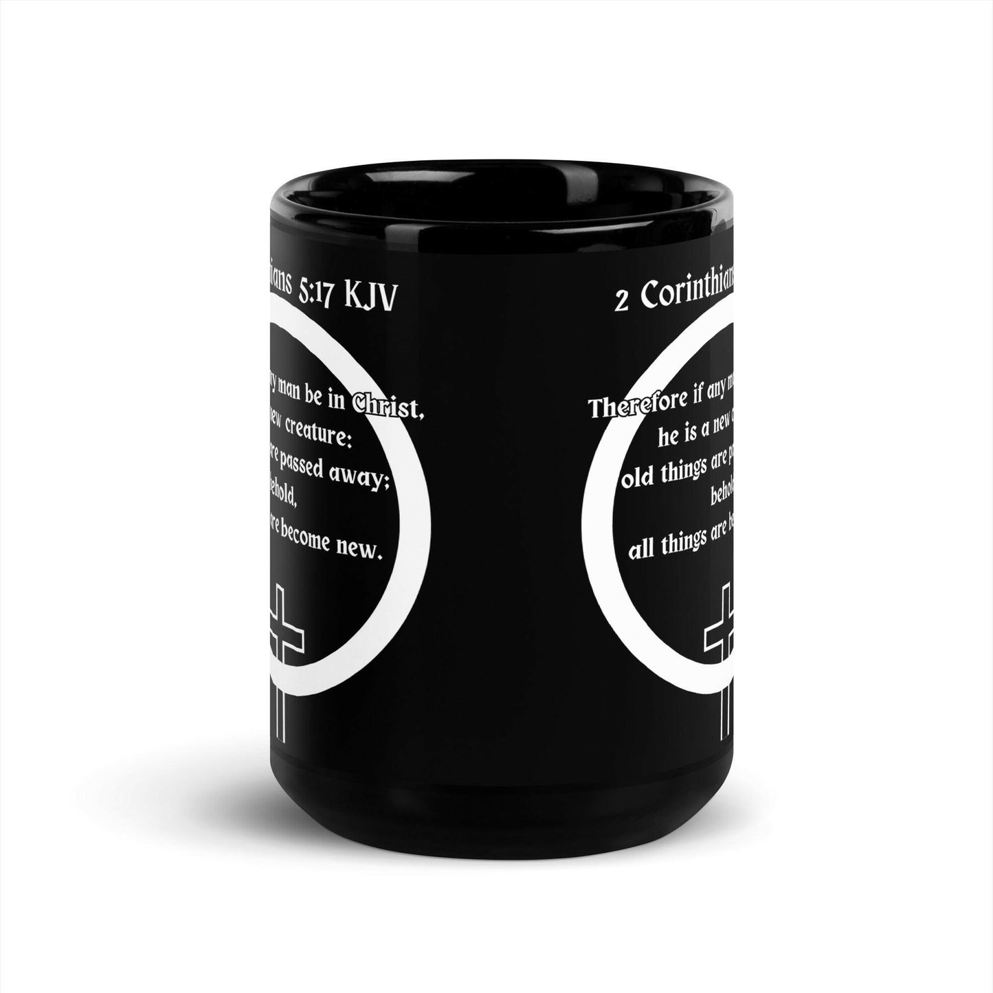 2 Corinthians 5:17 - Black Glossy Mug