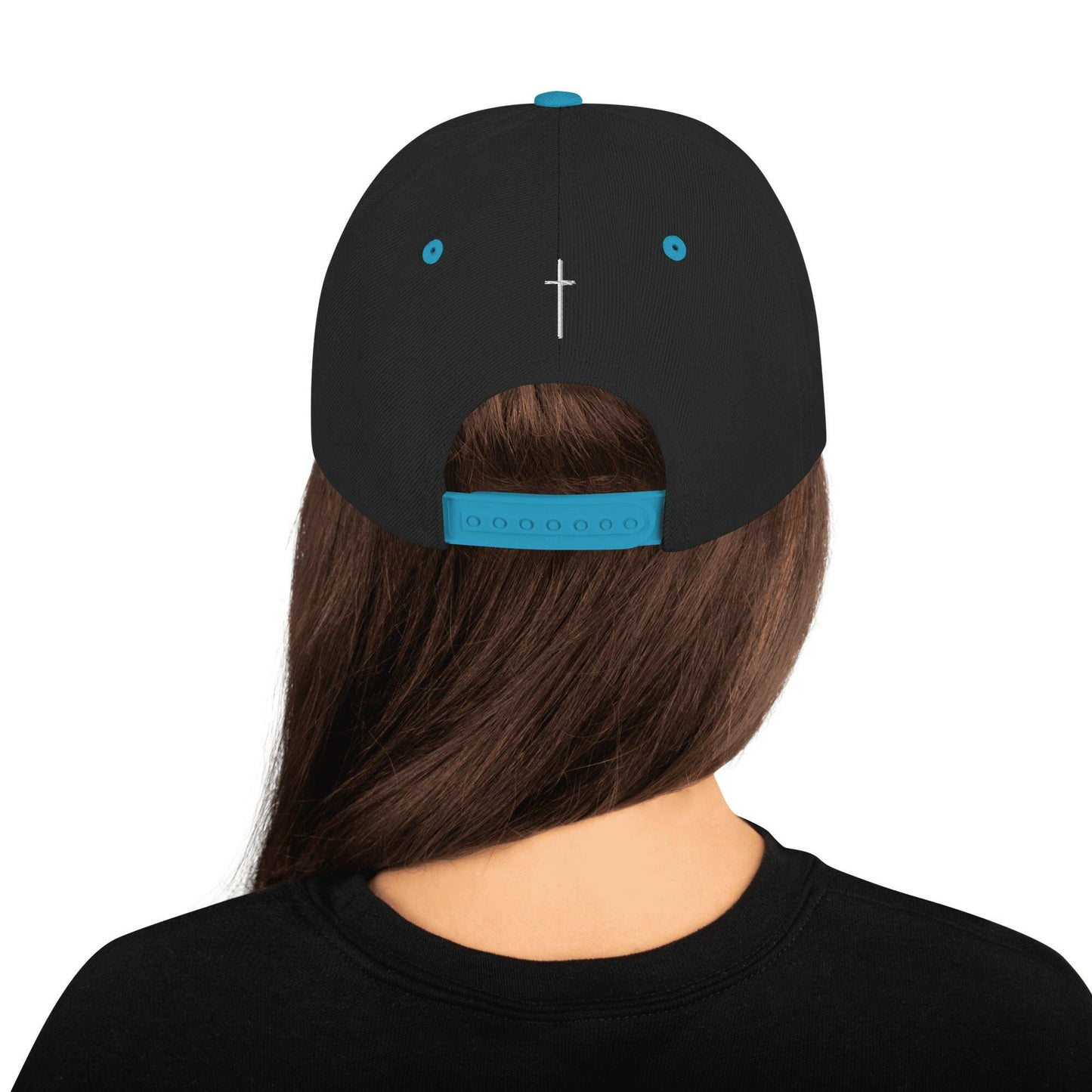 Embroidered Thin Crucifix - Snapback Hat.