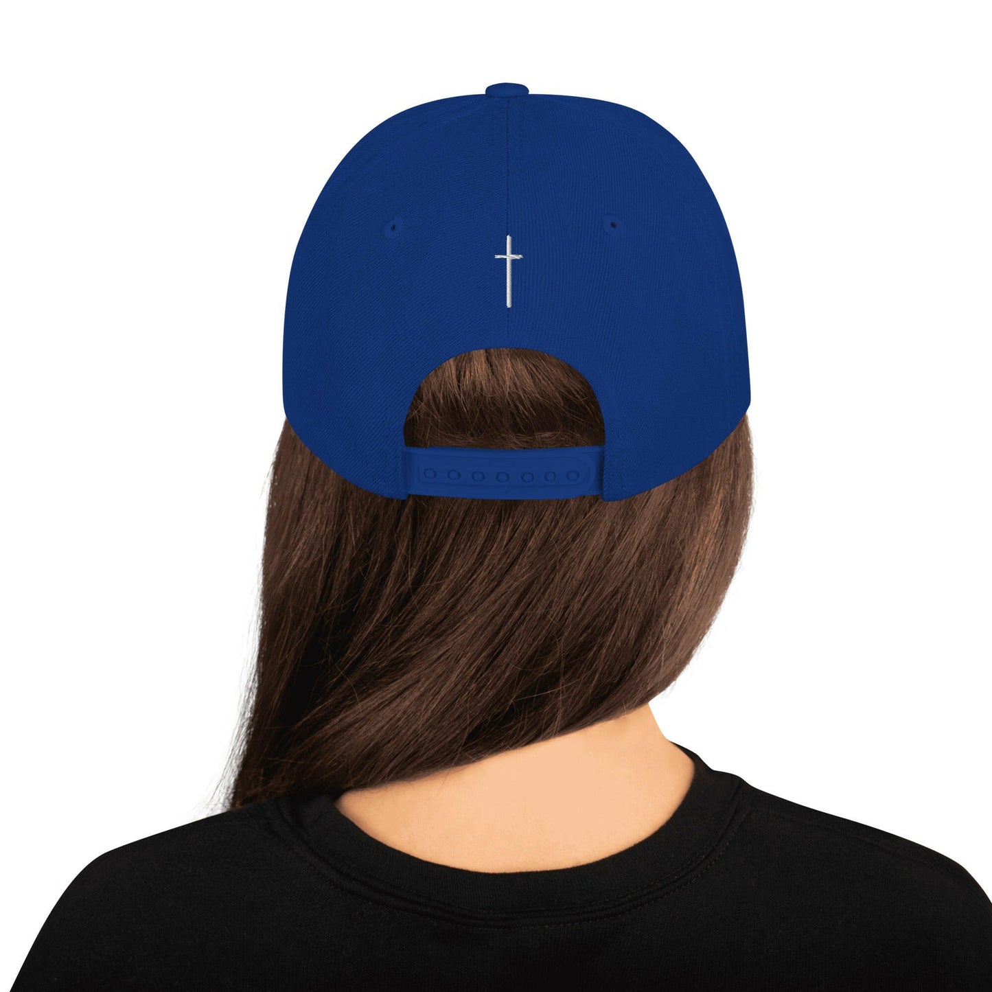 Embroidered Thin Crucifix - Snapback Hat.