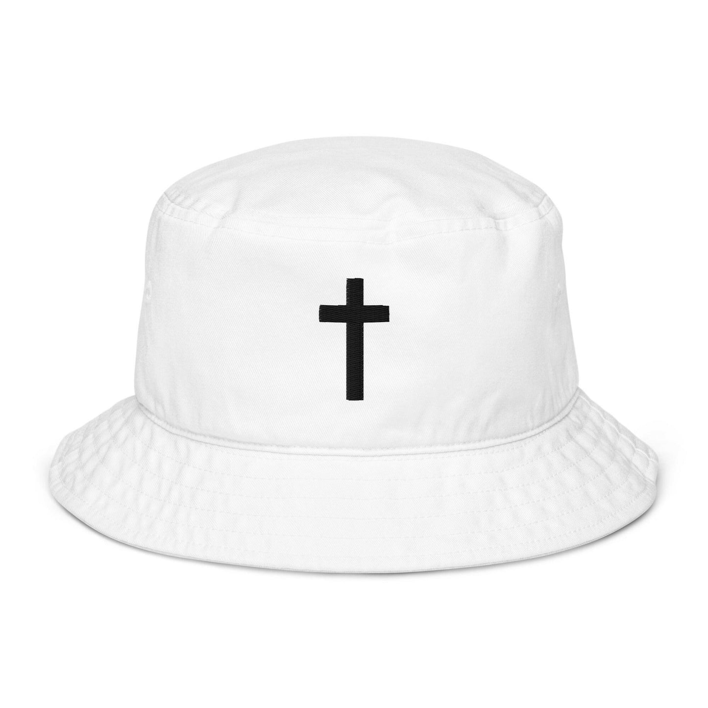 Embroidered Organic Crucifix - Bucket Hat