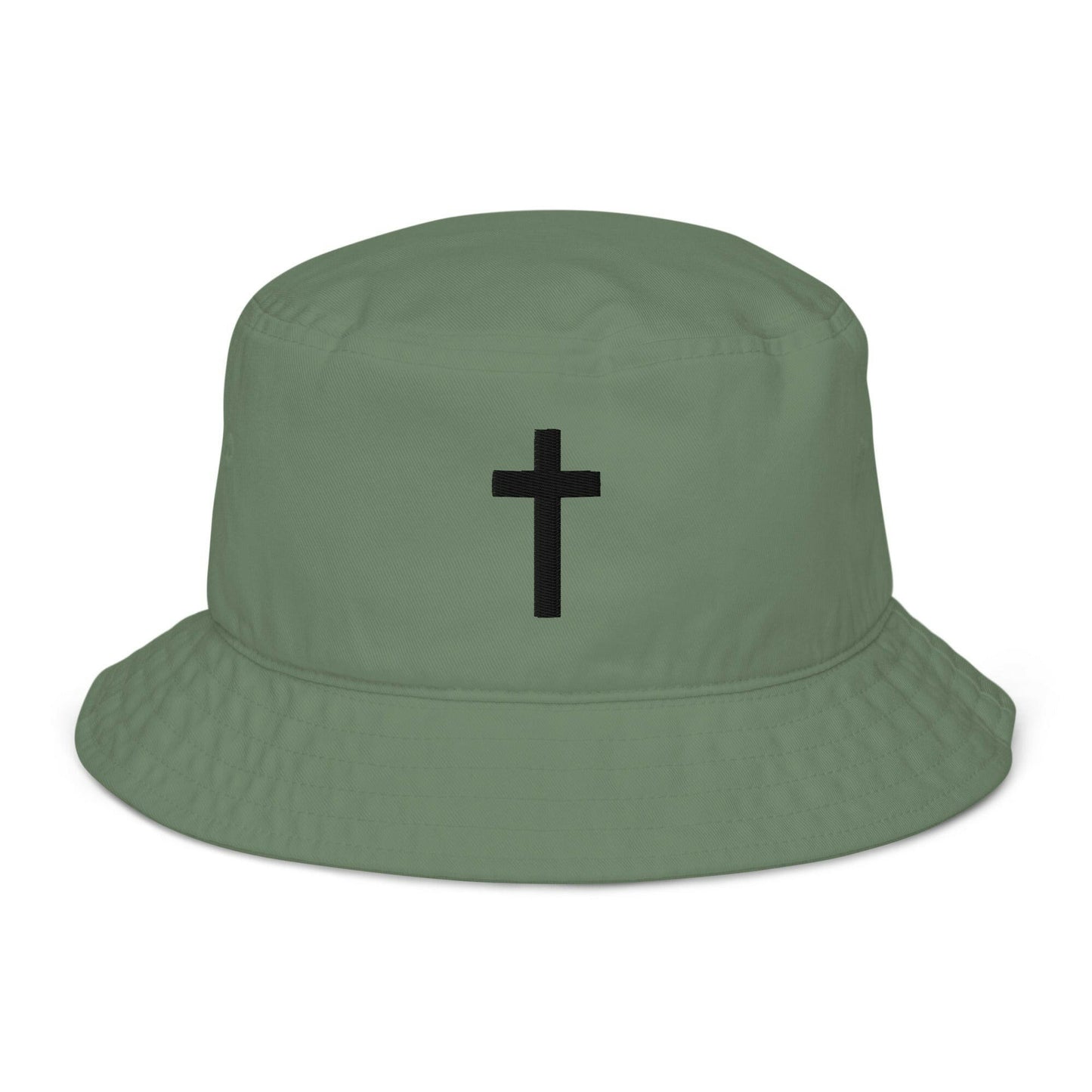 Embroidered Organic Crucifix - Bucket Hat