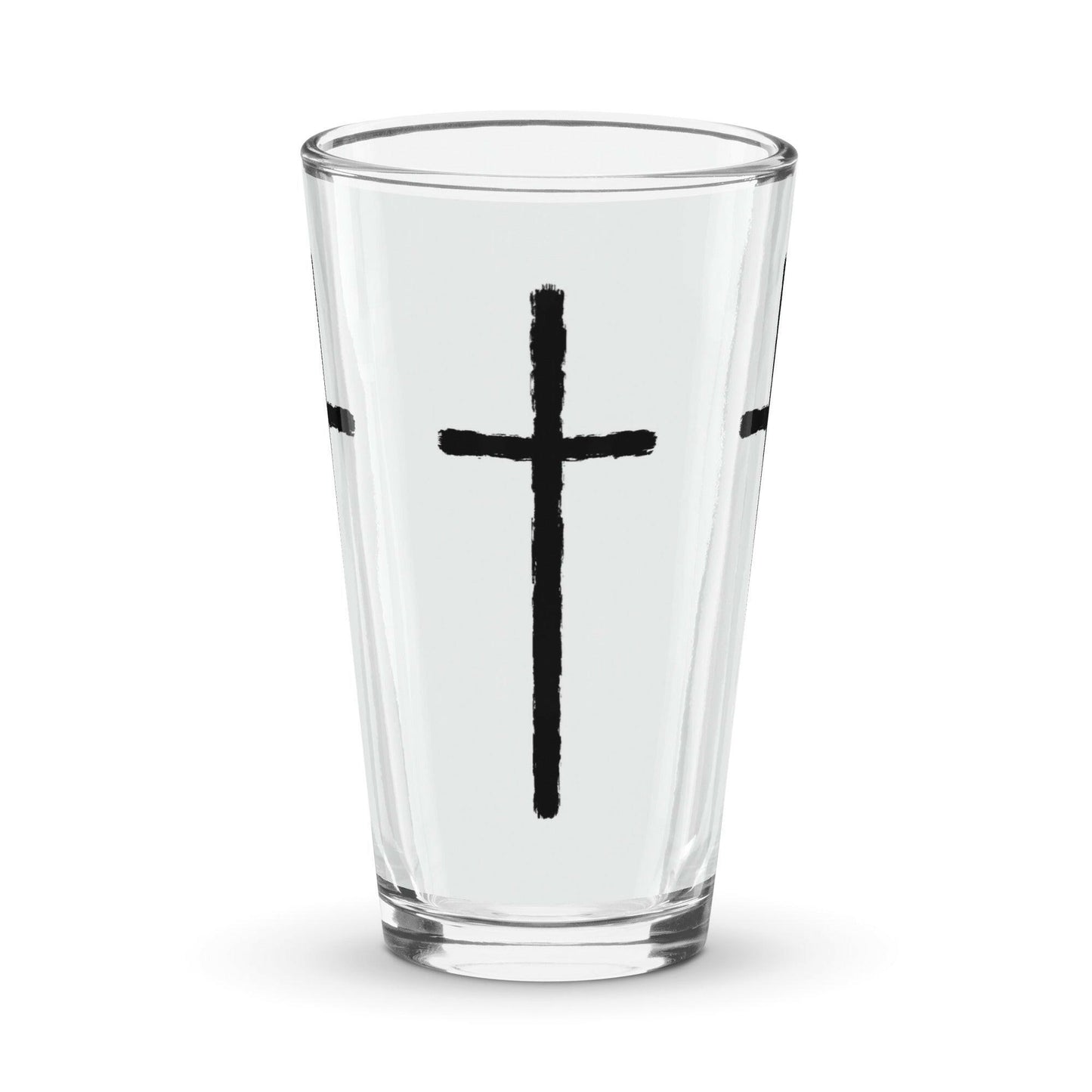 Thin Crucufix Shaker Pint Glass.