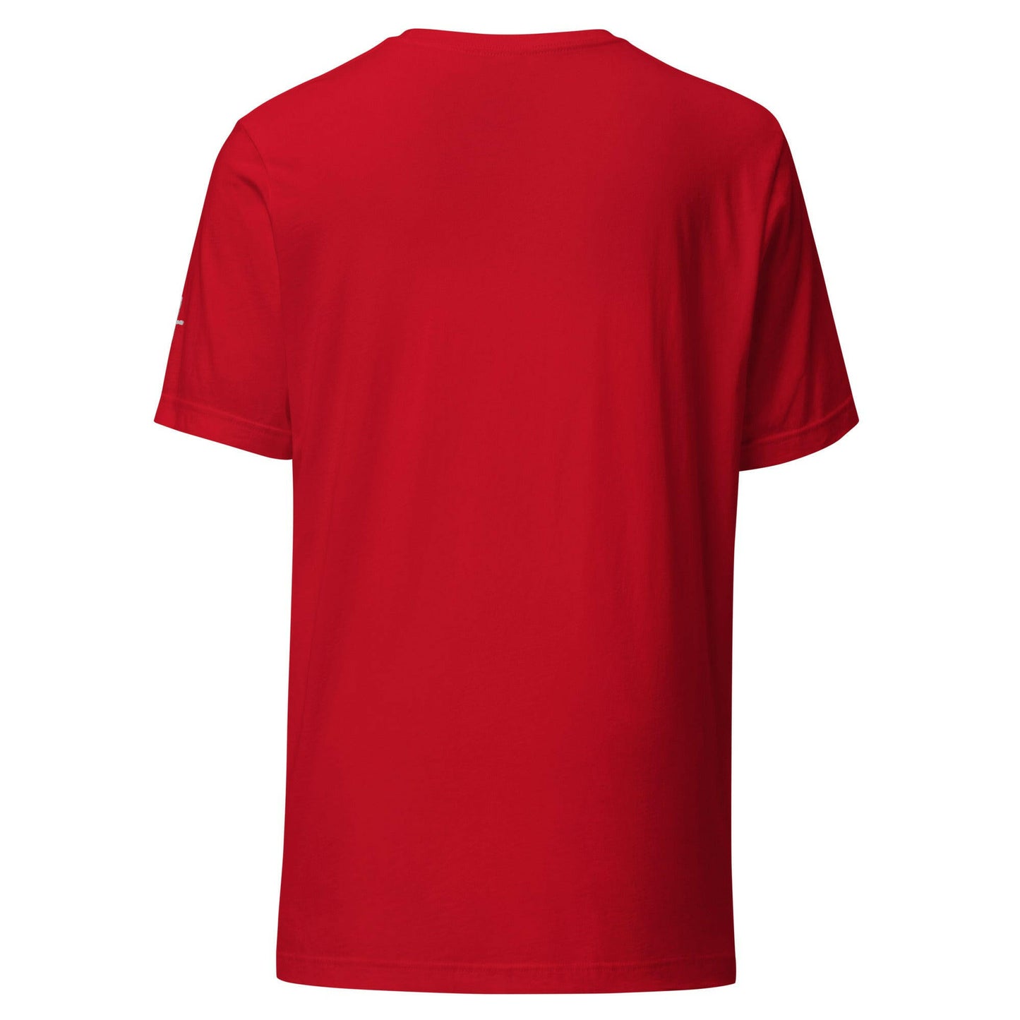 Embroidered Thin Crucifix (Chest & Sleeve) - Unisex T-Shirt.