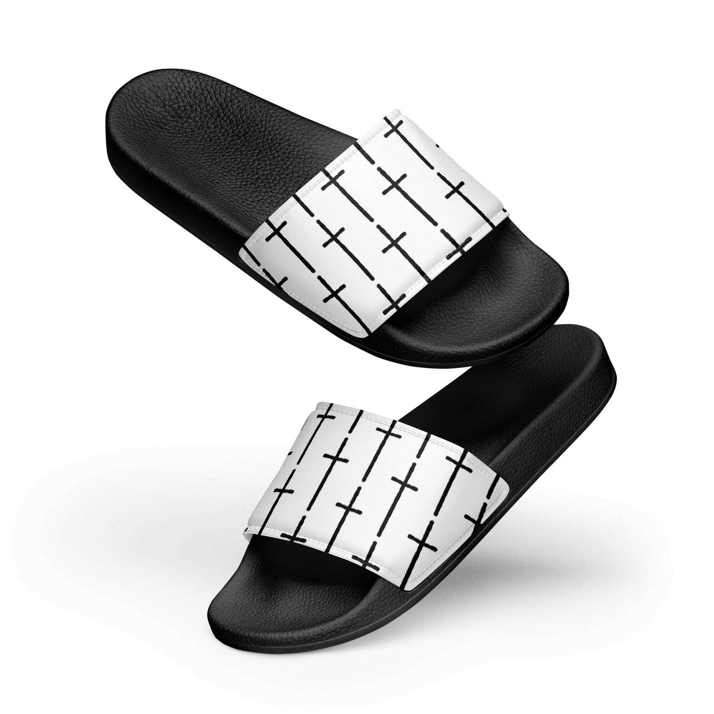 Crucifix Gate (WHT) - Women's slides.