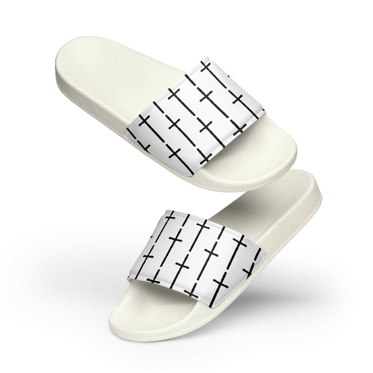 Crucifix Gate (WHT) - Women's slides.