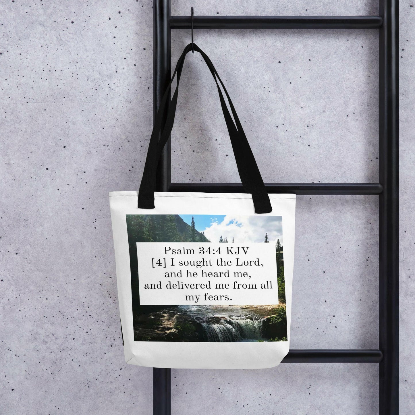 Psalm 34:4 - Tote Bag