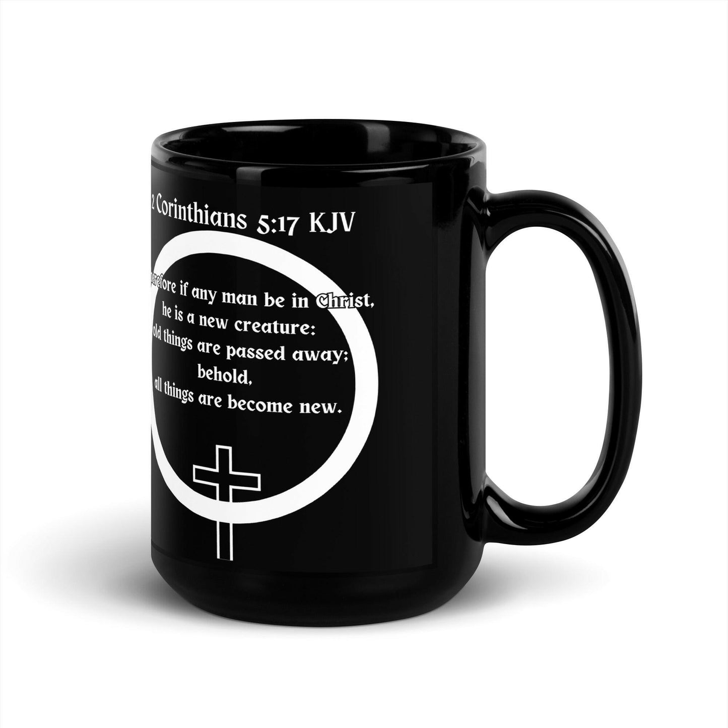 2 Corinthians 5:17 - Black Glossy Mug