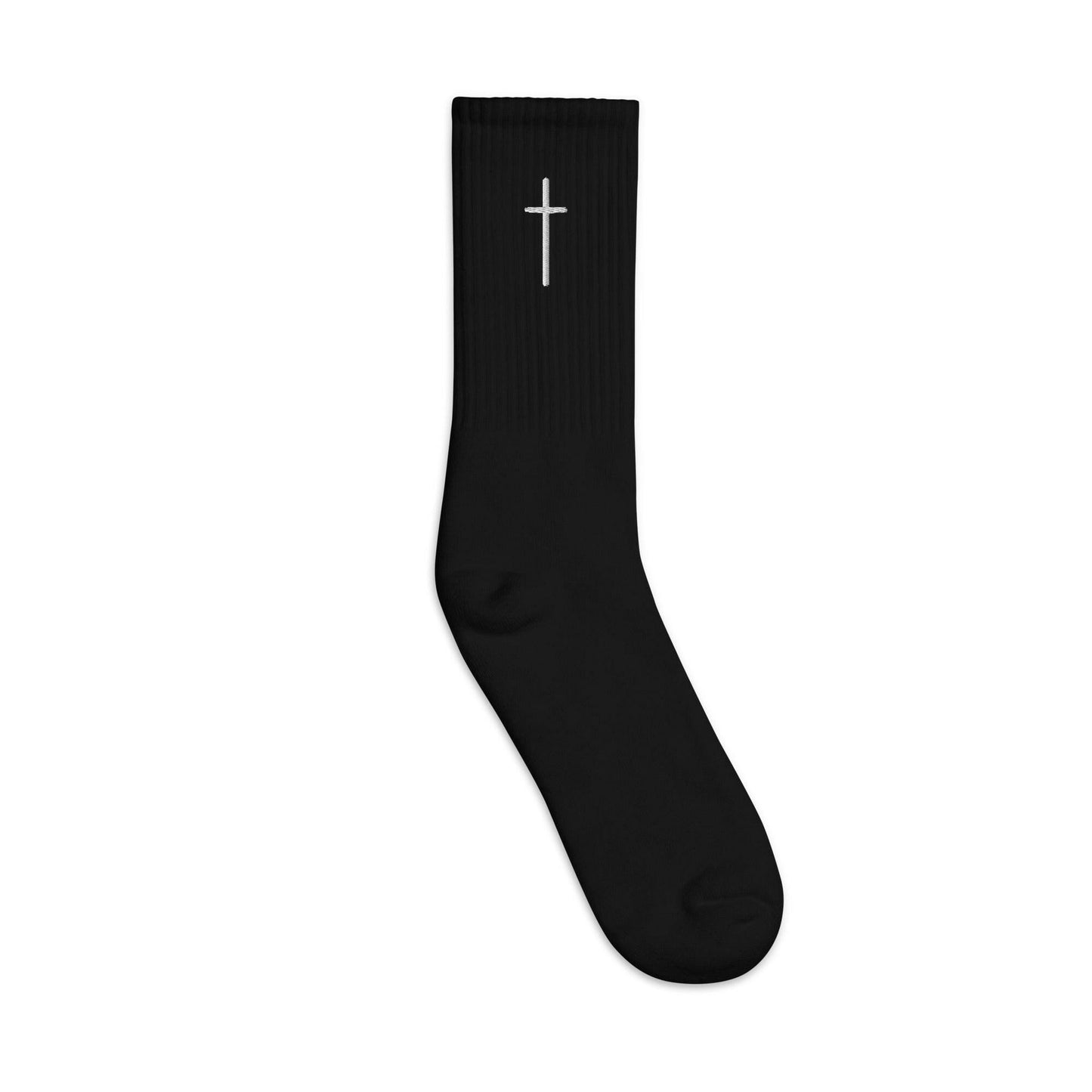 Thin Embroidered Crucifix Socks - Almighty Apparel 