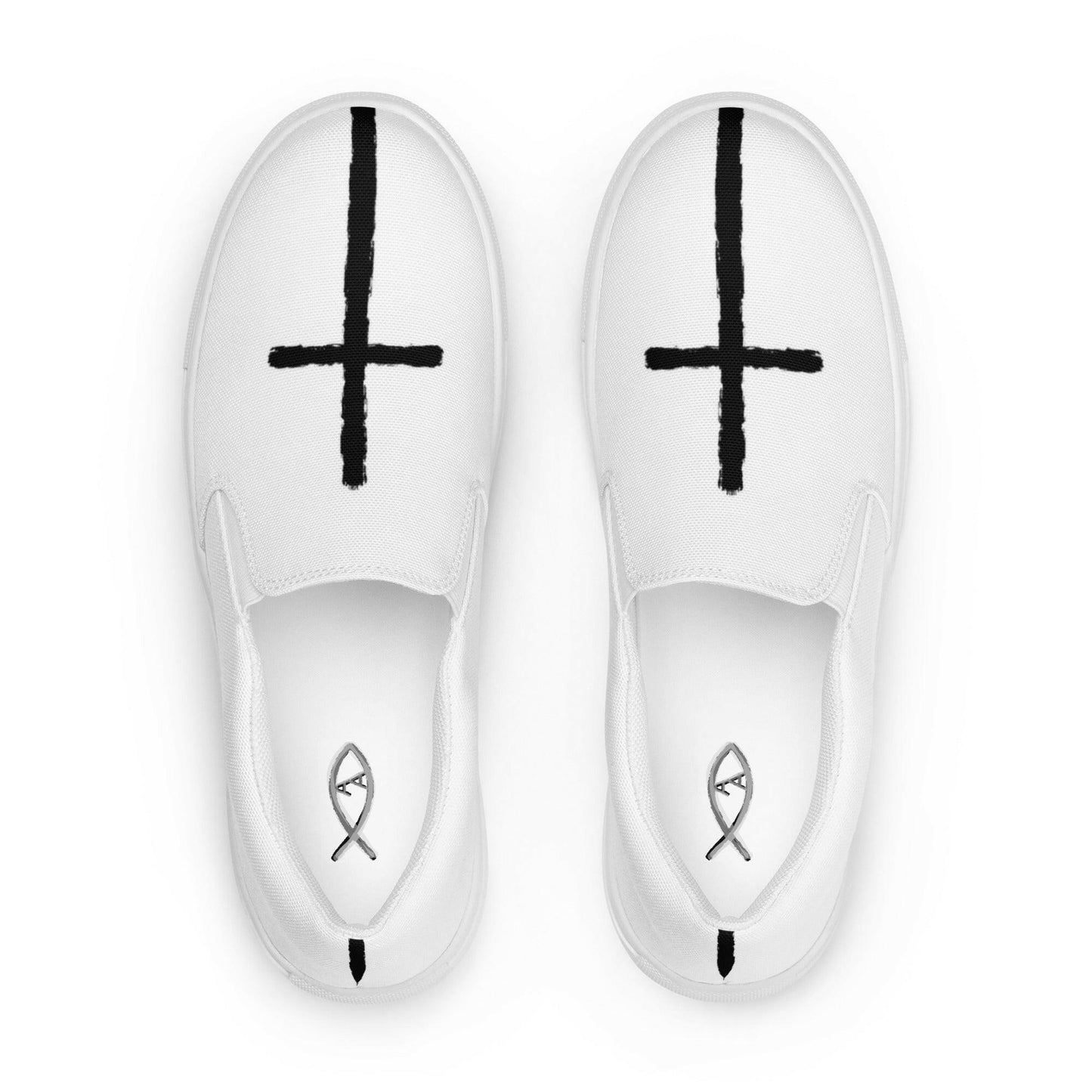 Thin Crucufix Men’s Slip-on Shoes - Almighty Apparel 