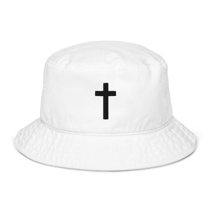 Embroidered Organic Crucifix - Bucket Hat