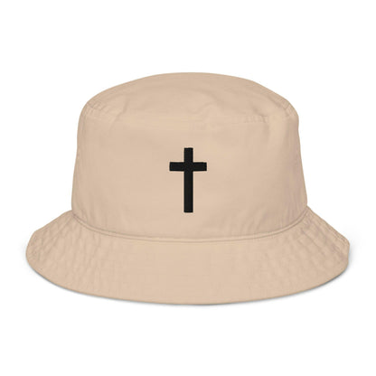 Embroidered Organic Crucifix - Bucket Hat