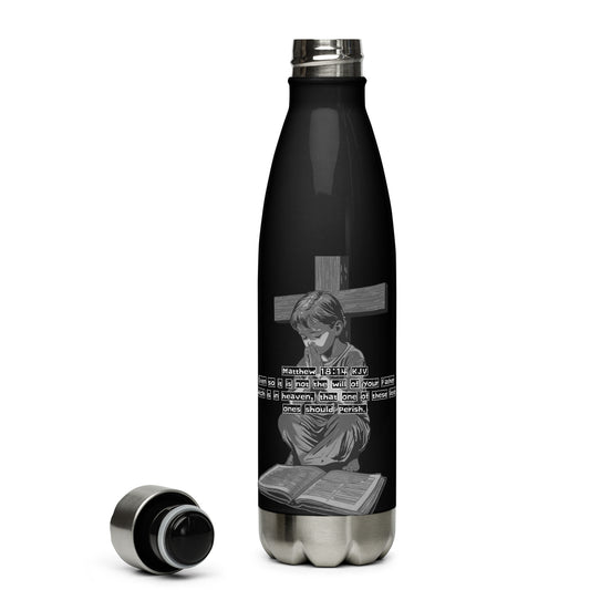 Matthew 18:14(Praying Boy) - Stainless Steel Water Bottle
