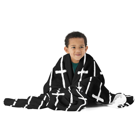 Thin Crucifix Throw Blanket - Almighty Apparel 