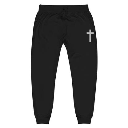 Embroidered Crucufix - *Unisex Fleece Sweatpants