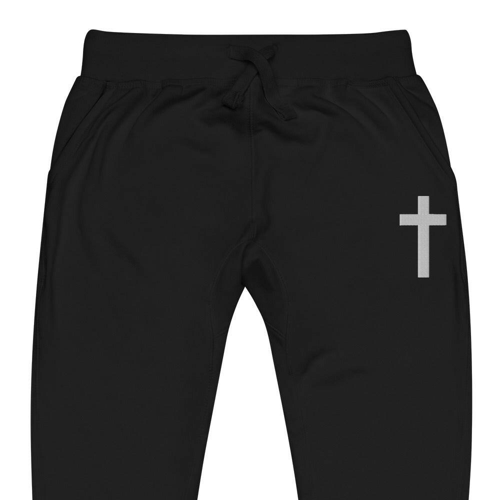 Embroidered Crucufix - *Unisex Fleece Sweatpants