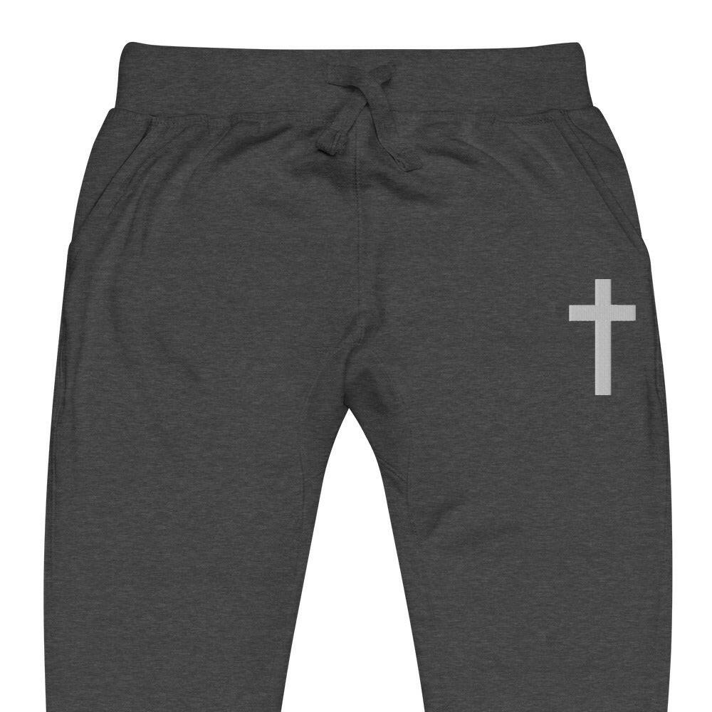 Embroidered Crucufix - *Unisex Fleece Sweatpants