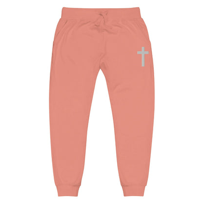 Embroidered Crucufix - *Unisex Fleece Sweatpants