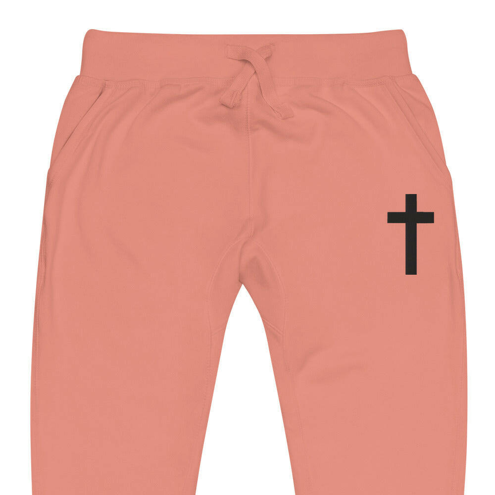 Embroidered Crucufix - Unisex Fleece Sweatpant