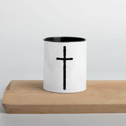 Thin Crucifix - Mug With Color Inside - Almighty Apparel 
