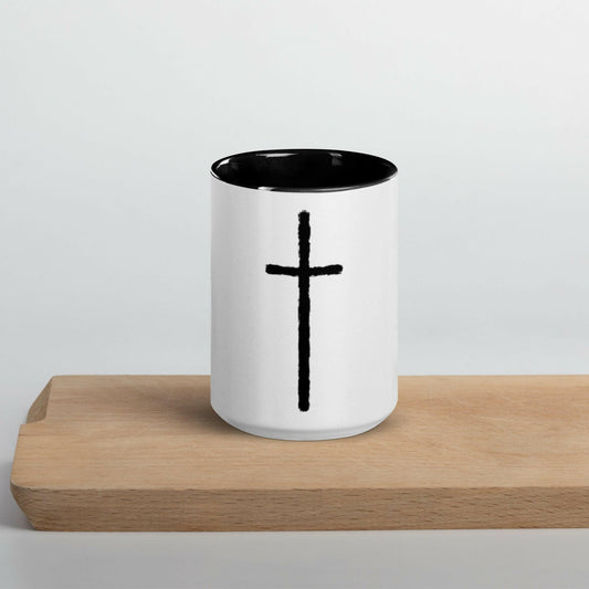 Thin Crucifix - Mug With Color Inside - Almighty Apparel 