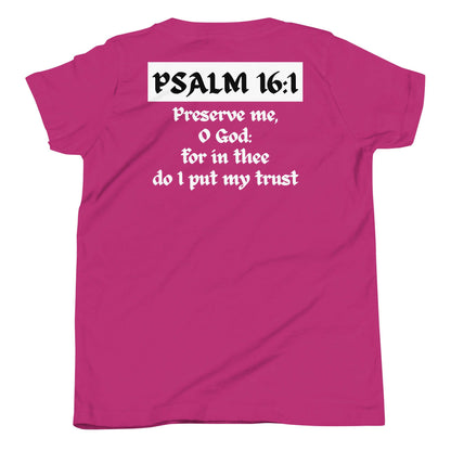 Psalm 16:1 KJV - Youth Short Sleeve T-Shirt
