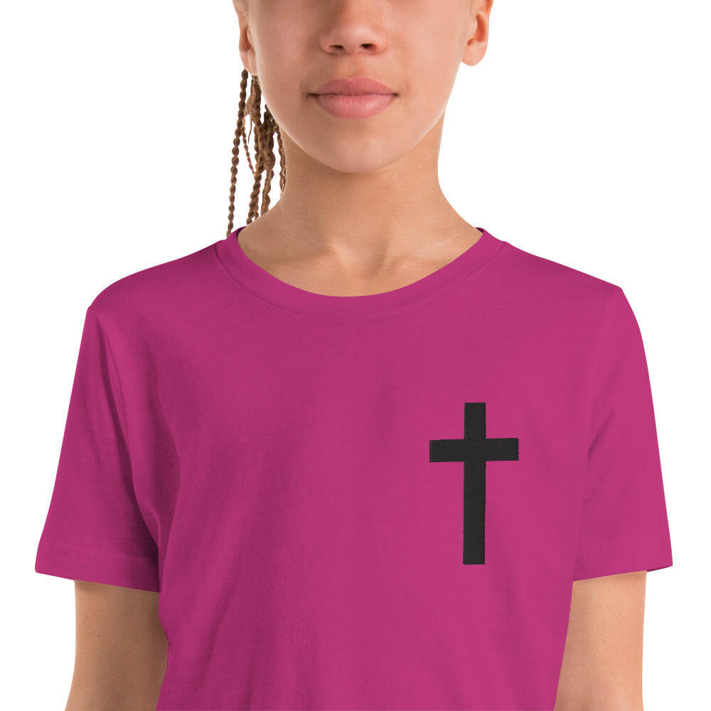 Embroidered Crucifix Chest - Youth Tee