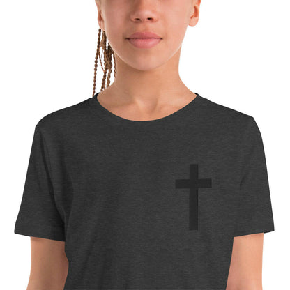 Embroidered Crucifix Chest - Youth Tee